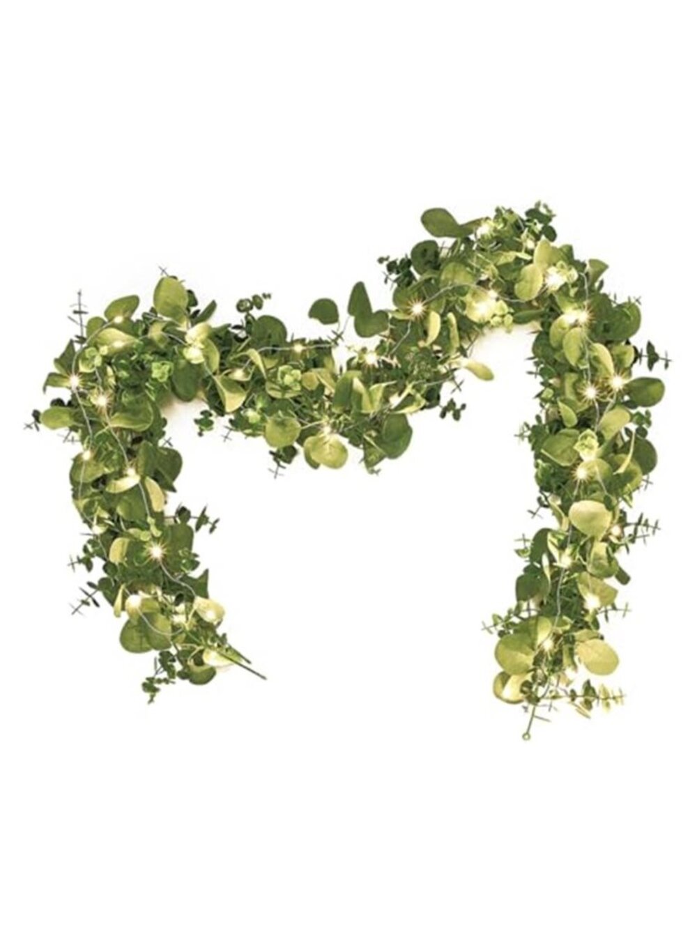 2 Pack 6FT Artificial Eucalyptus Garland LED Lights Faux Greenery Wedding Decor